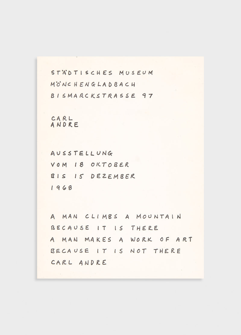 Städtisches Museum Mönchengladbach (A Man Climbs A Mountain Because It Is There / A Man Makes A Work Of Art Because It Is Not There)