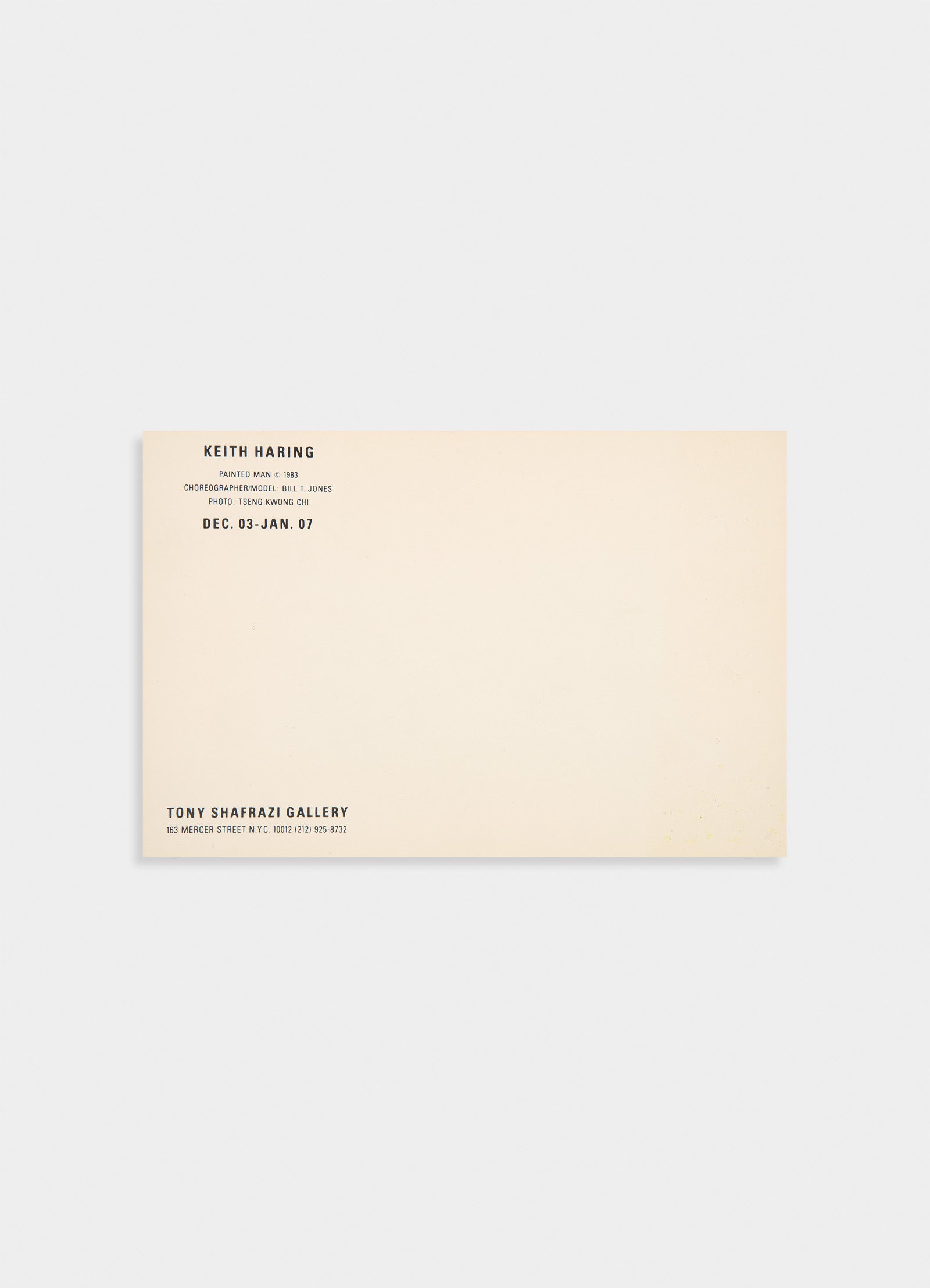 1983 Tony Shafrazi Gallery Invitation (Painted Man) – Mast Books