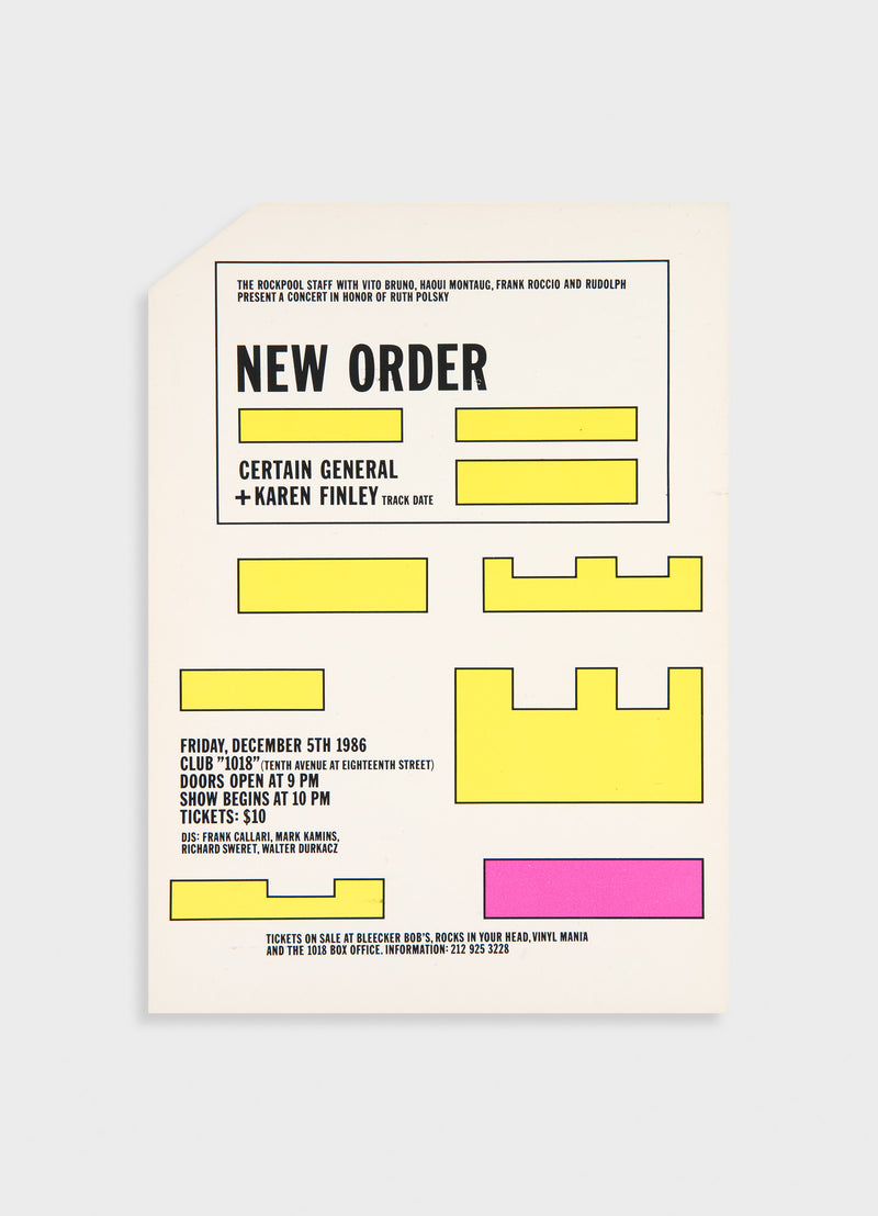 New Order, Certain General + Karen Finley at Club 1018